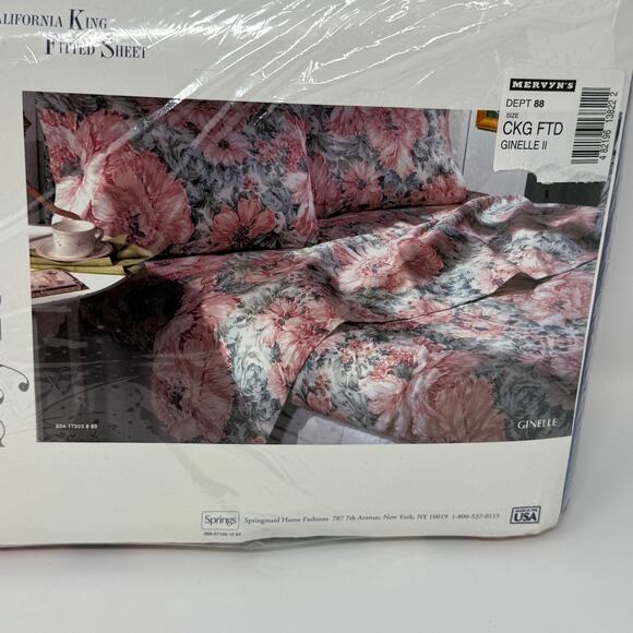 Vintage Mervyns Style Source Cal King Floral Fitted Sheets Bedroom Decor New - Picture 12 of 13